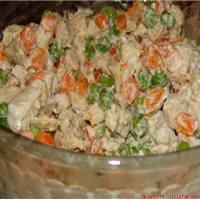 Mayonezli Tavuklu ve Sebzeli Salata