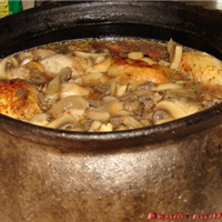 Fesleğen,kekik ve Mantarlı Tavuk Güvec